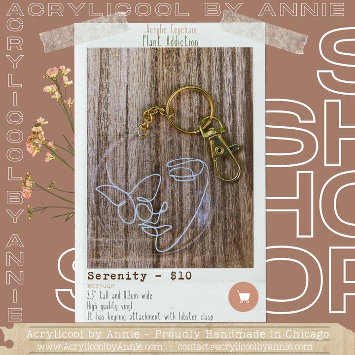 Serenity - Llavero acrílico de 2,5 pulgadas para venta al por mayor de Acrylicool by Annie