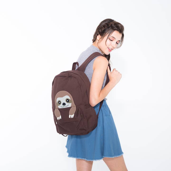 COMECO INC - Wholesale Backpack - Women's - Peeking Baby Sloth Canvas Backpack1