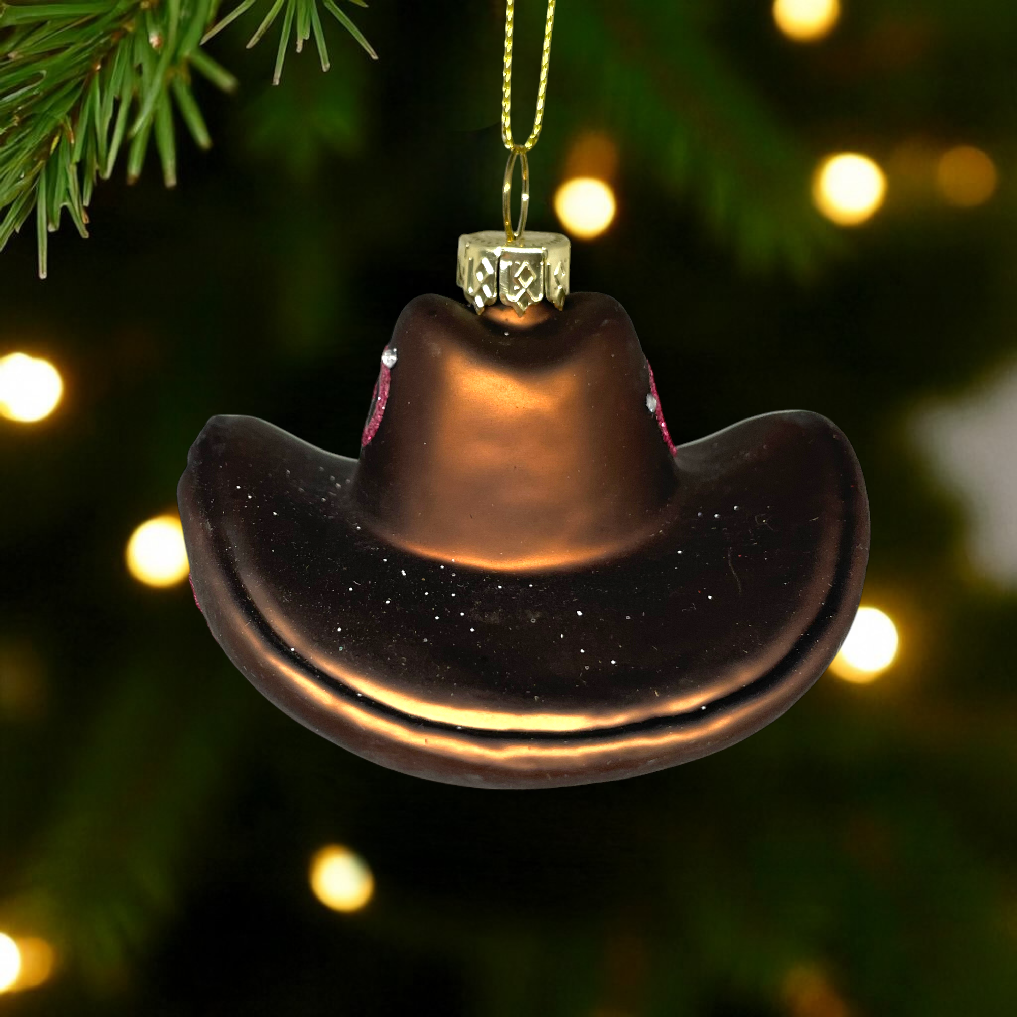 Noel Box - Wholesale Ornament Set - Cowboy Hat Christmas Ornament – Glass Western Holiday3