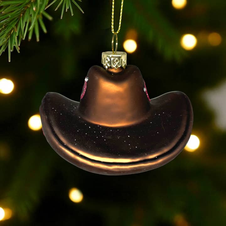 Noel Box - Wholesale Ornament Set - Cowboy Hat Christmas Ornament – Glass Western Holiday3