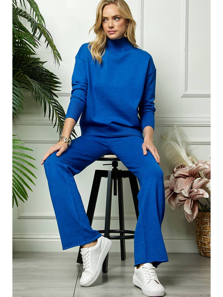 Cezele - Wholesale Lounge Set - Women's - Turtleneck Knitted Sweater and Flare Pants Set14