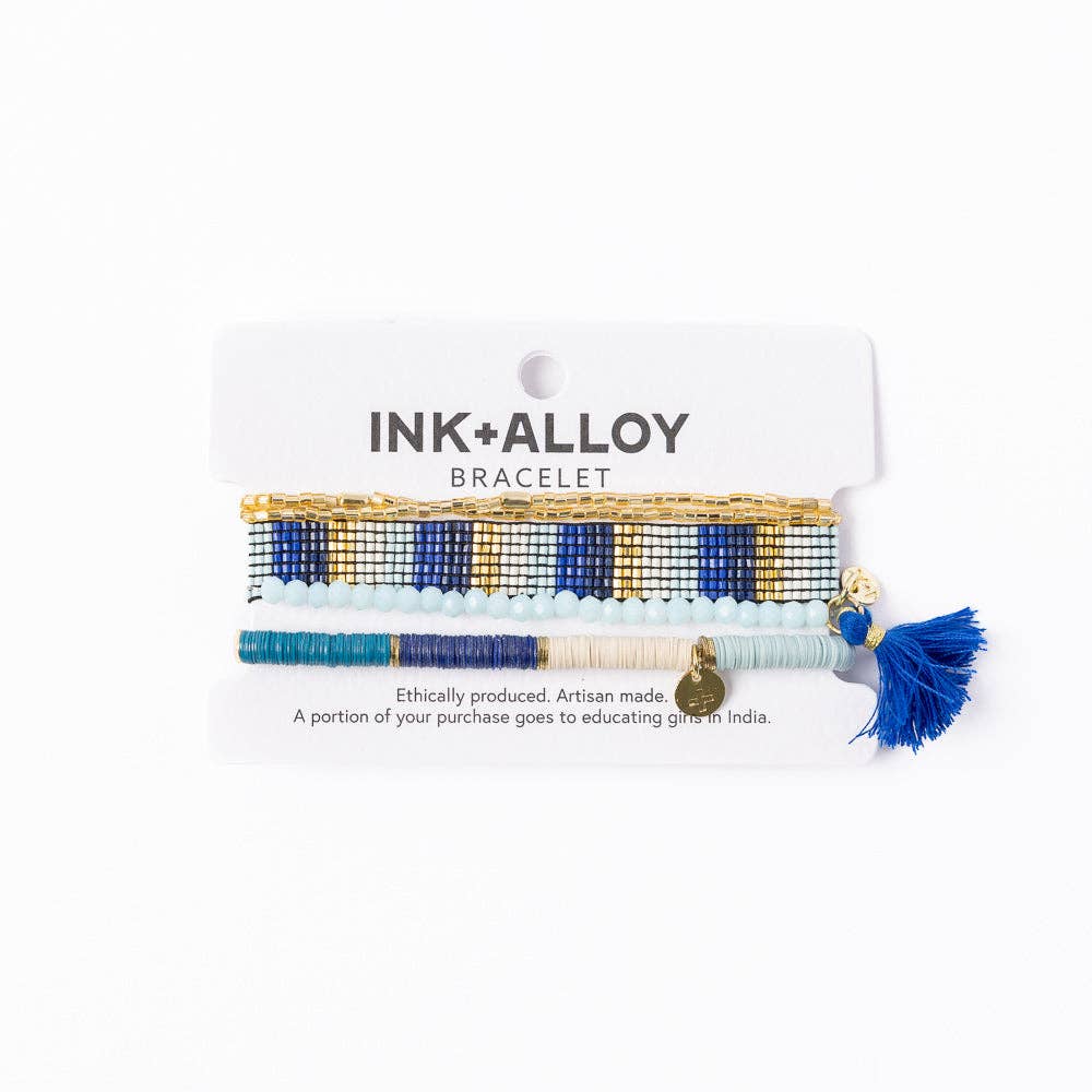 INK + ALLOY – wholesale Smycken – Grace & Alex Armband Stapel Lapis Och Ljusblå Grossist0