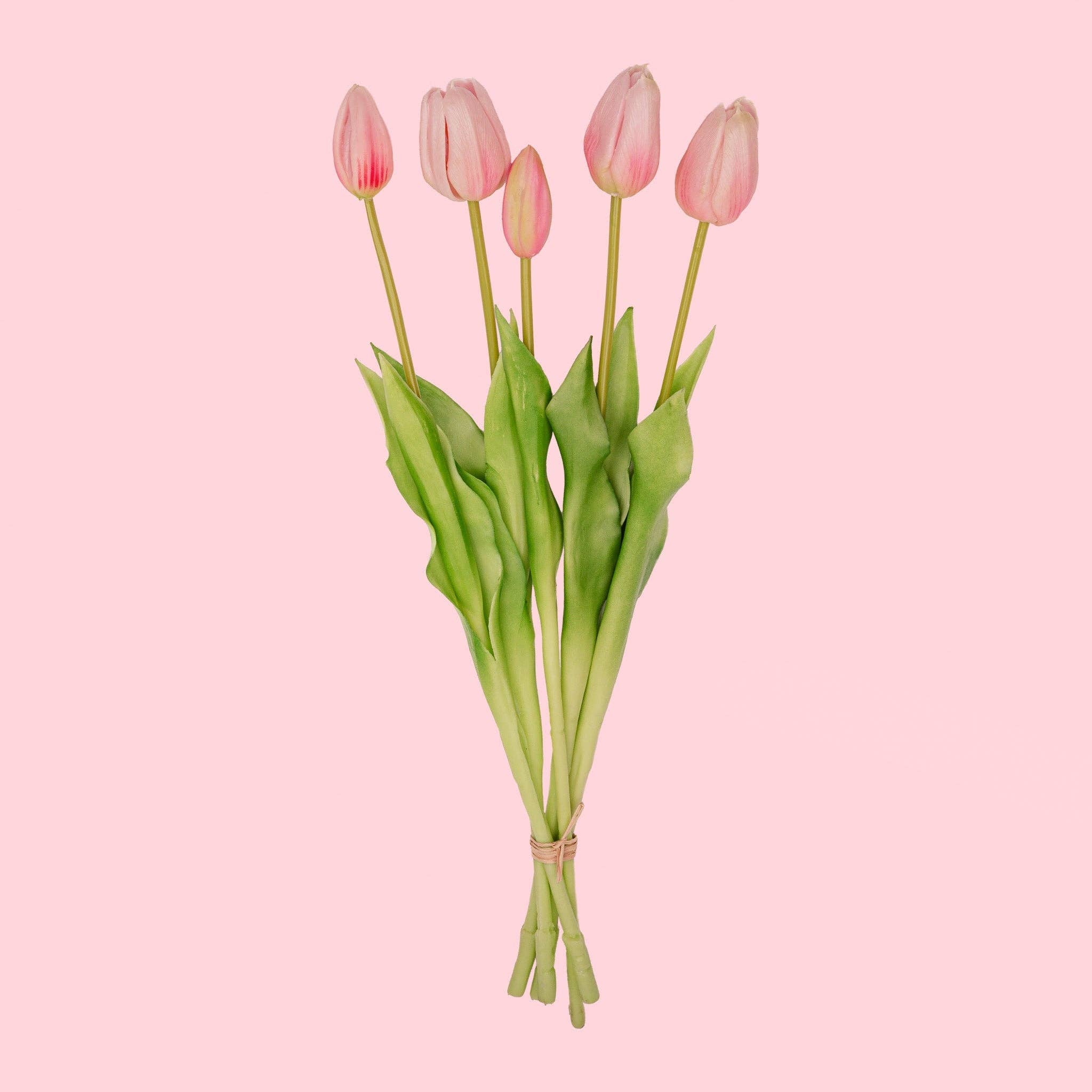 Trendhero.nl/b2b - Wholesale Artificial Flowers - Tulip Bouquet – 5 Pieces – Various Colours – ‘Real Touch’ Artificial Tulips – 42 cm3