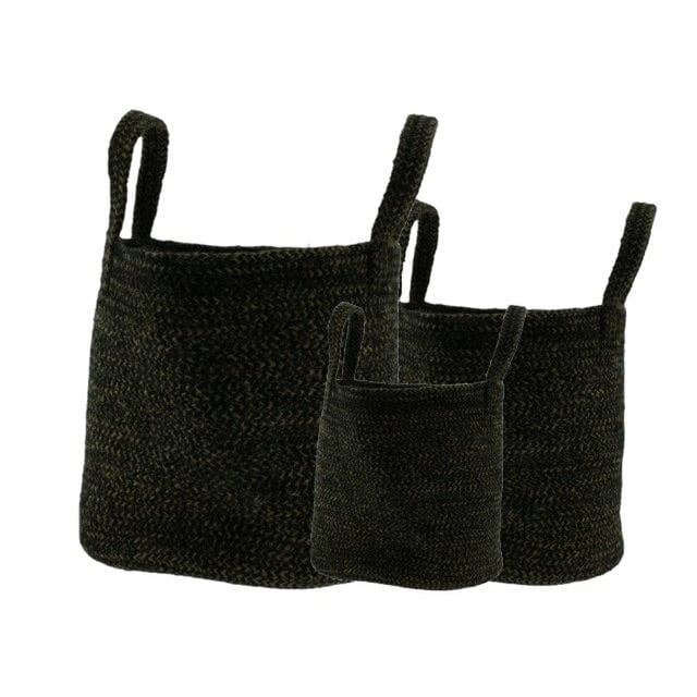 Papette Jute pot with handle Set 3 brown for wholesale by Ceramics Limburg