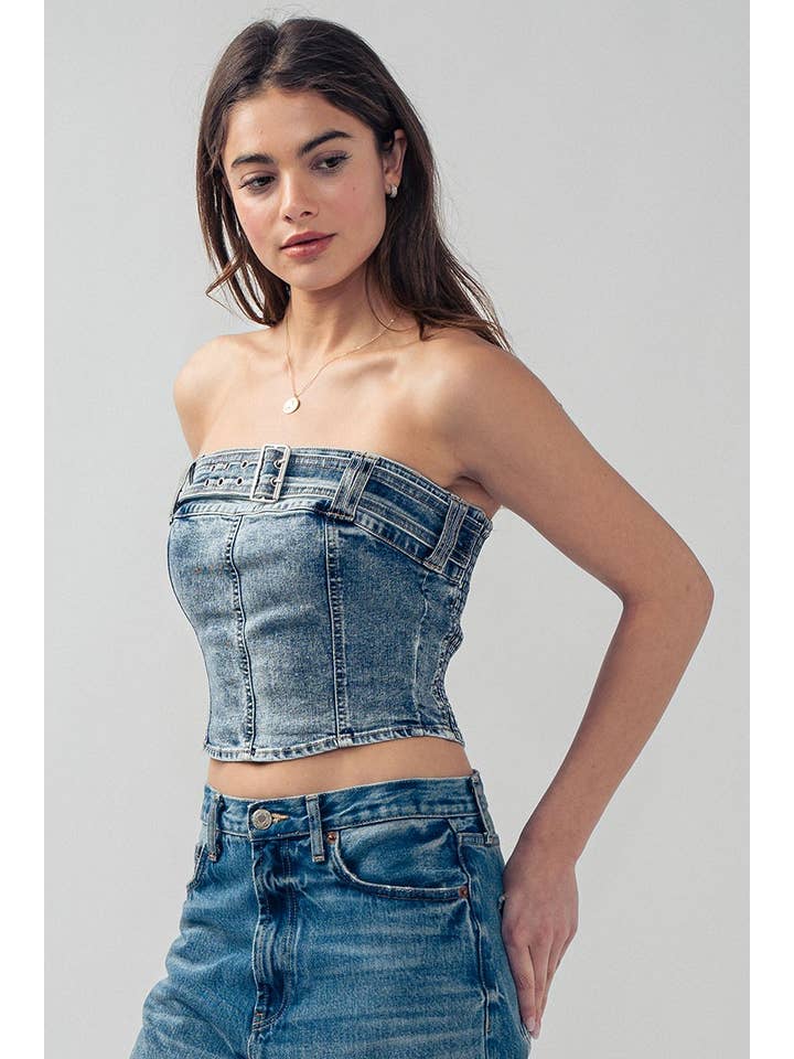 Fashion Week - Wholesale Corset - Women's - Vintage Vibes Denim Corset Top4