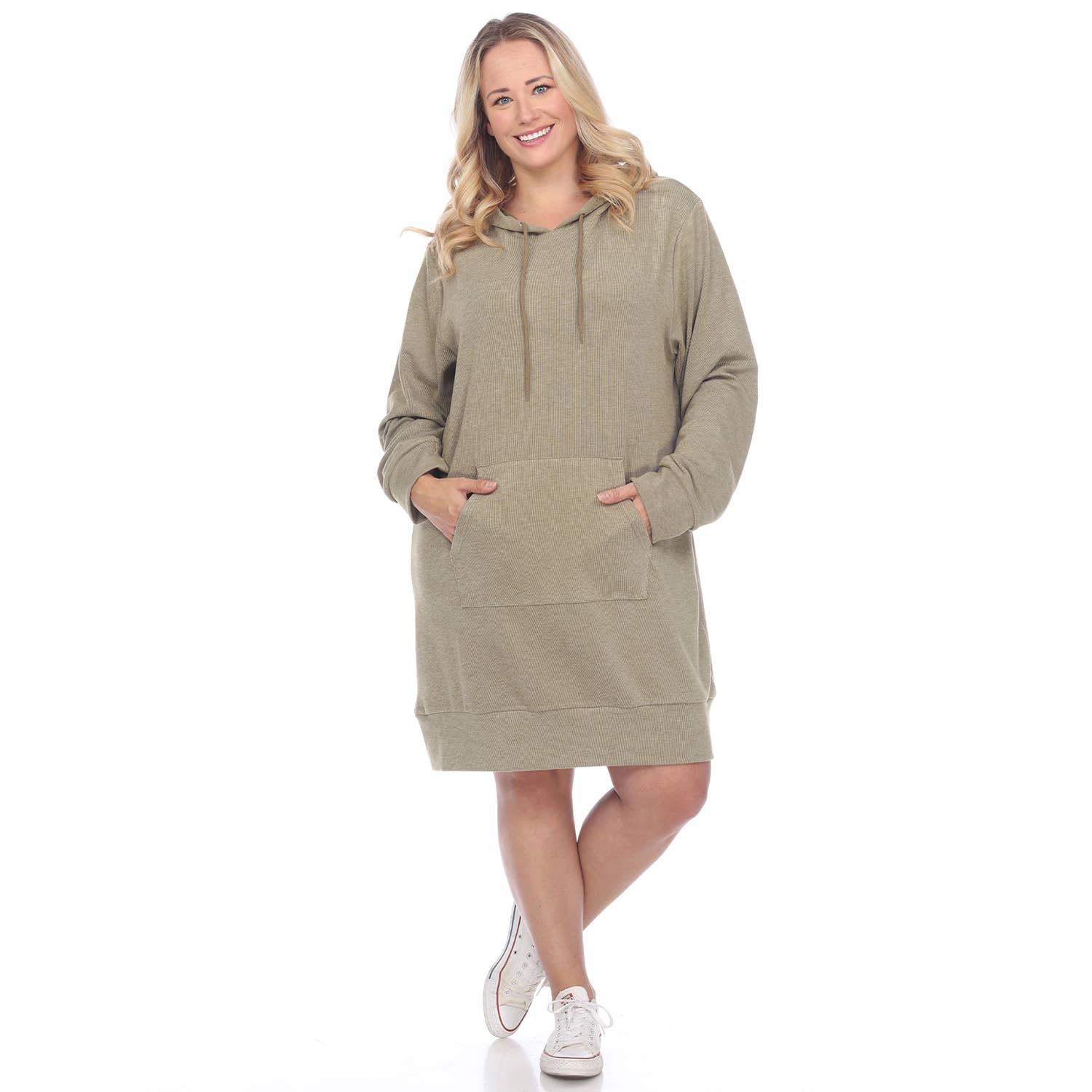 WHITE MARK – wholesale Dress – Women's – Plus Size Hoodie Sweatshirt Dress15