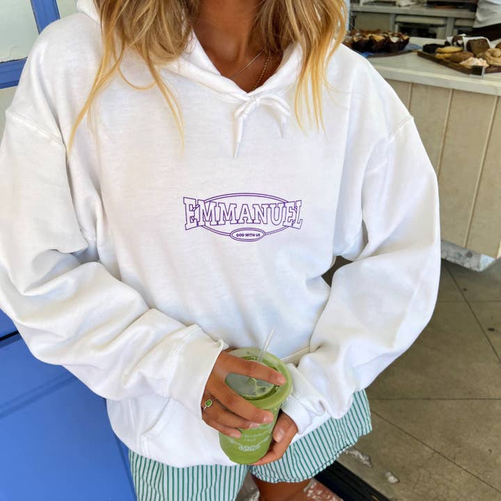 NOUVEAU | SWEAT À CAPUCHE "EMMANUEL" | BLANC pour la vente par He Would Love First