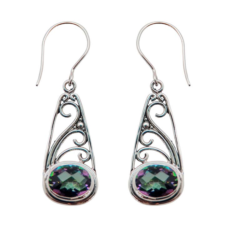 (205PMT) Silverörhänge med mystisk topas för wholesale av Vera Wolf