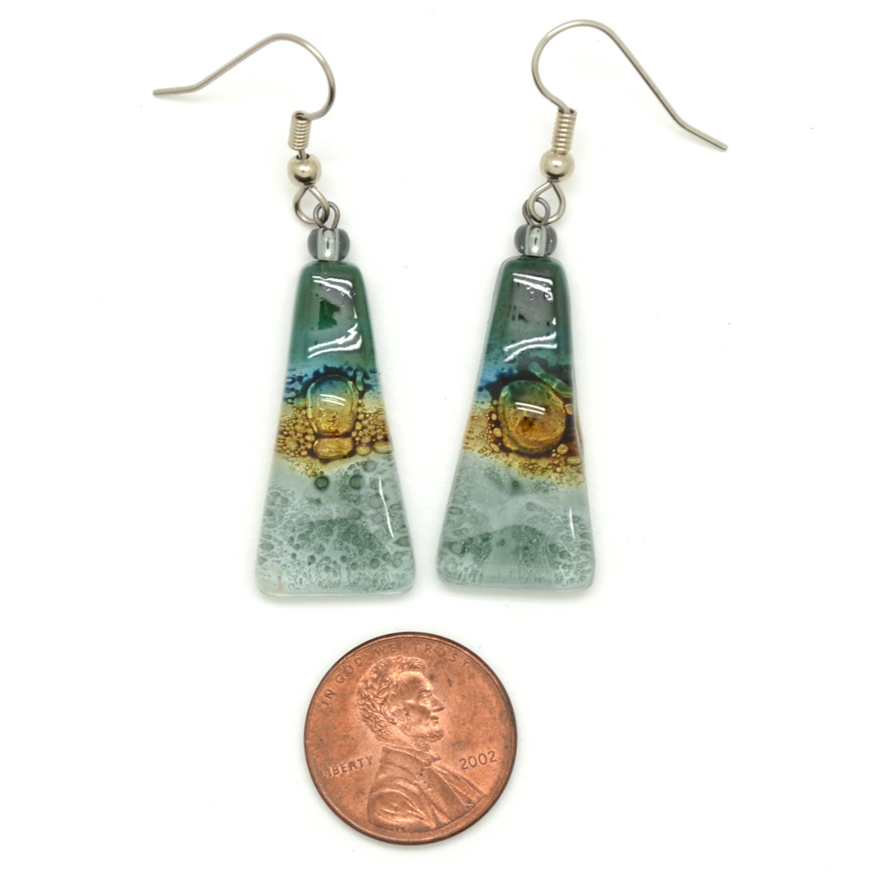 Dunitz & Company - Wholesale Dangle Earrings - Long Triangle Glass Dangle Handmade Earrings5