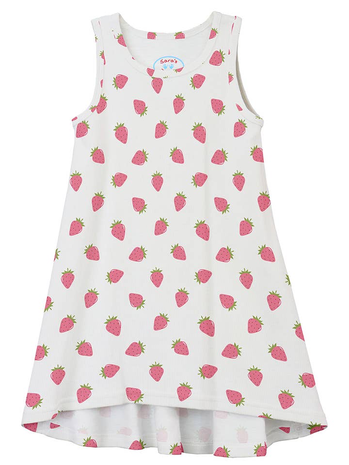 Sara's Prints Flickor Ärmlös Hi/Lo Nattlinne Jordgubbar för wholesale av American Widgeon