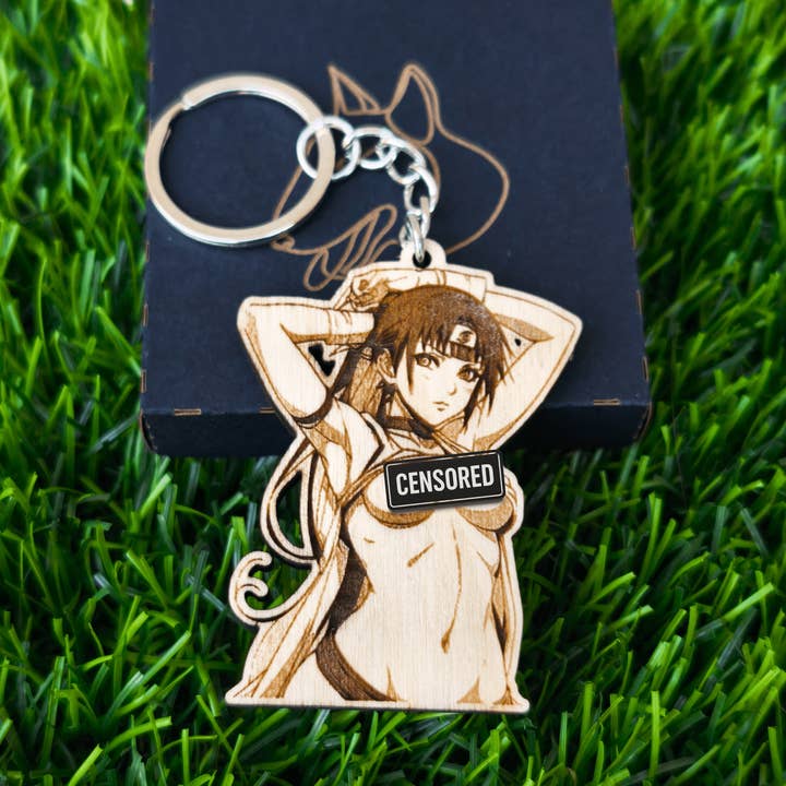 Anime Girl Wood Keychain – Sexy Manga Art Collectible Gift for wholesale by Herbs&Belles