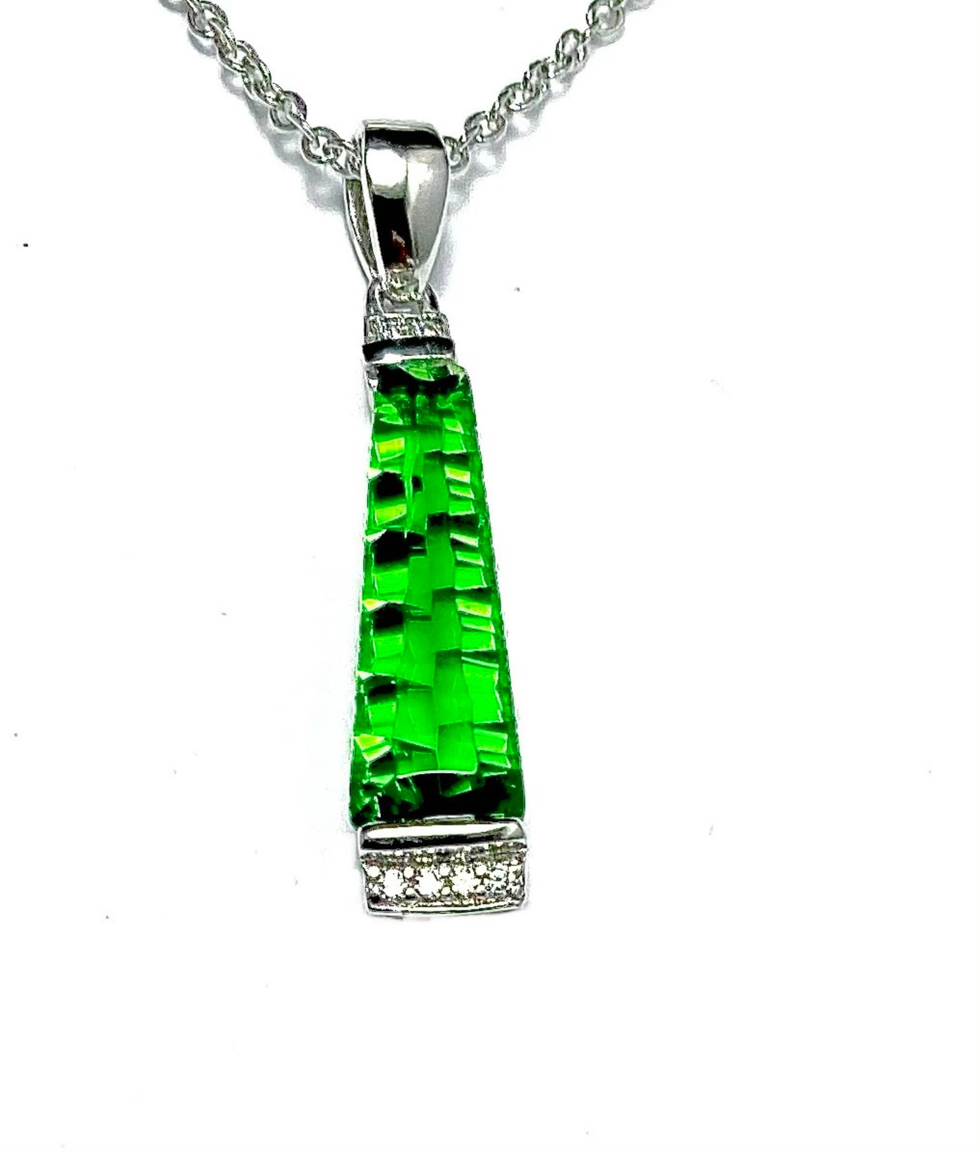 Twan Kee Jewelry - Wholesale Pendant/Charm Necklace - Fancy Cut Helenite & CZ Sterling Silver Pendant4