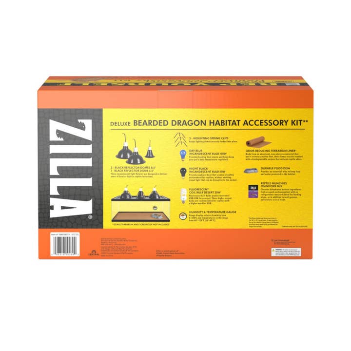 Petdropshipper - Wholesale Pet Supplement - Not Cat/Dog - Zilla Bearded Dragon Habitat Accessory Kit 1ea
