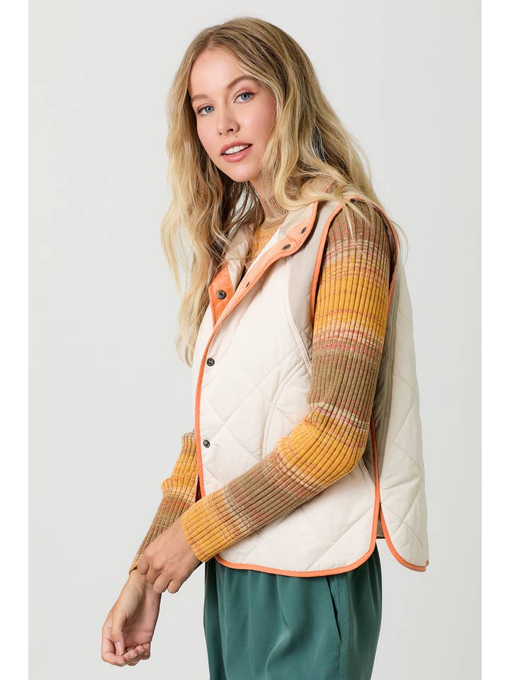 Mystree - Wholesale Outerwear Vest - Women's - 60333 Color Block Padded Vest
