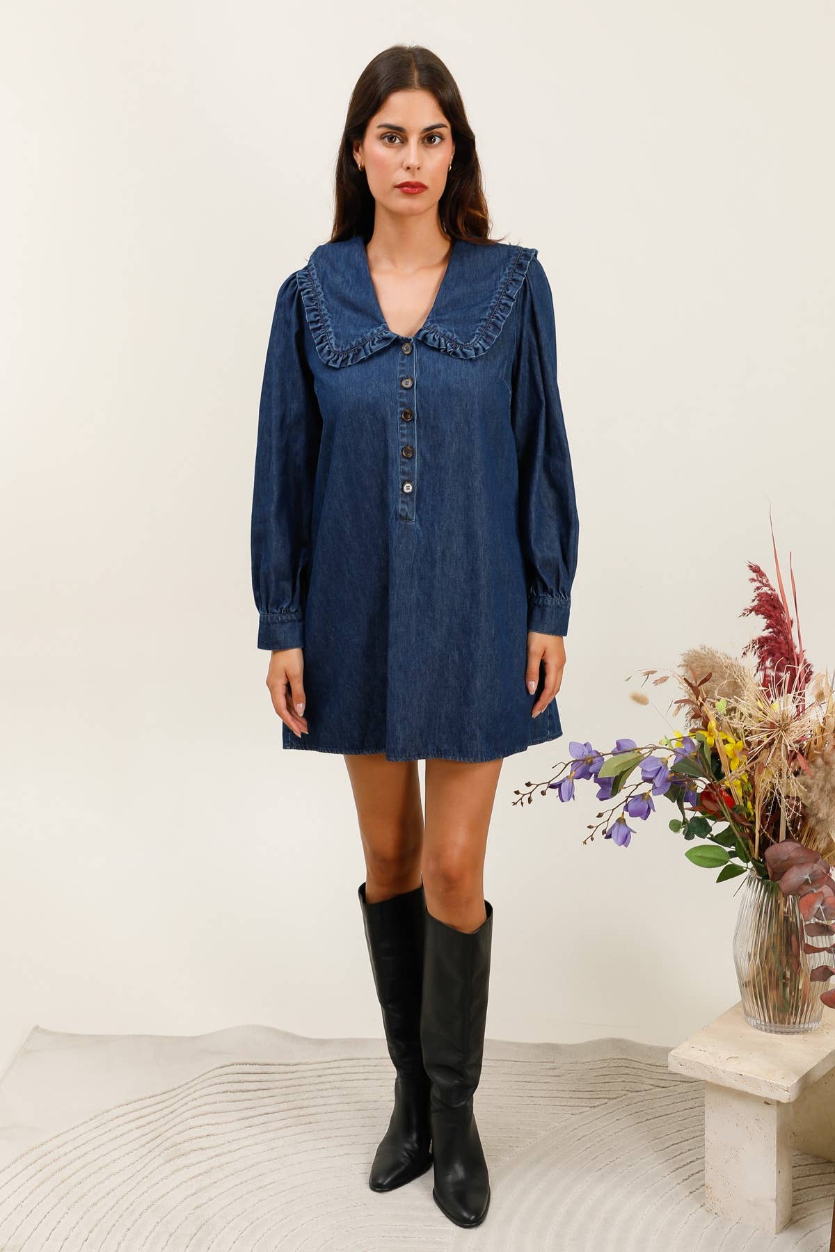 Daphnea - Wholesale Dress - Women's - 5881 DENIM DRESS