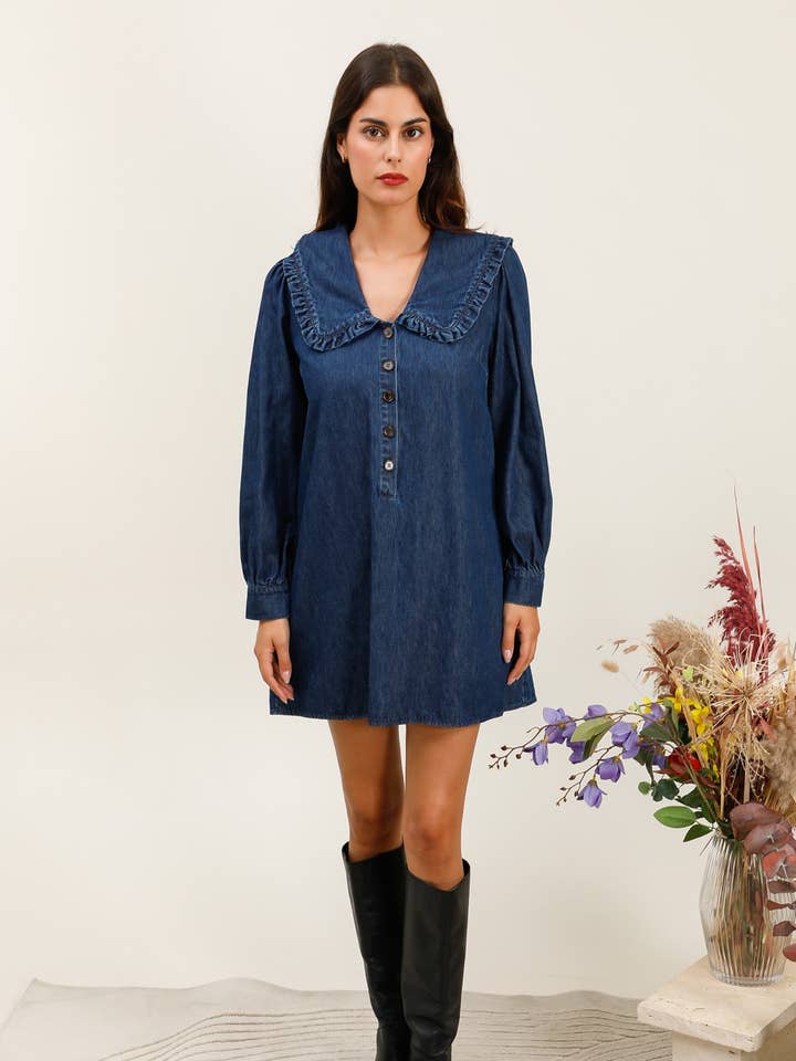 Daphnea - Wholesale Dress - Women's - 5881 DENIM DRESS0