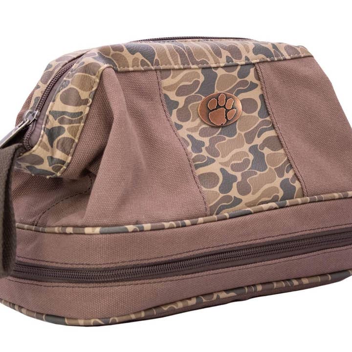 Clemson Tigers Camo Canvas Toiletry Bag. for wholesale by Zep-Pro