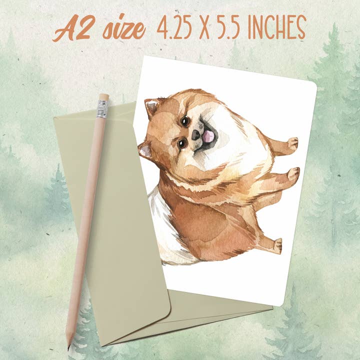 Handgjort gratulationskort med pomeranianhund för wholesale av Soul Familiar