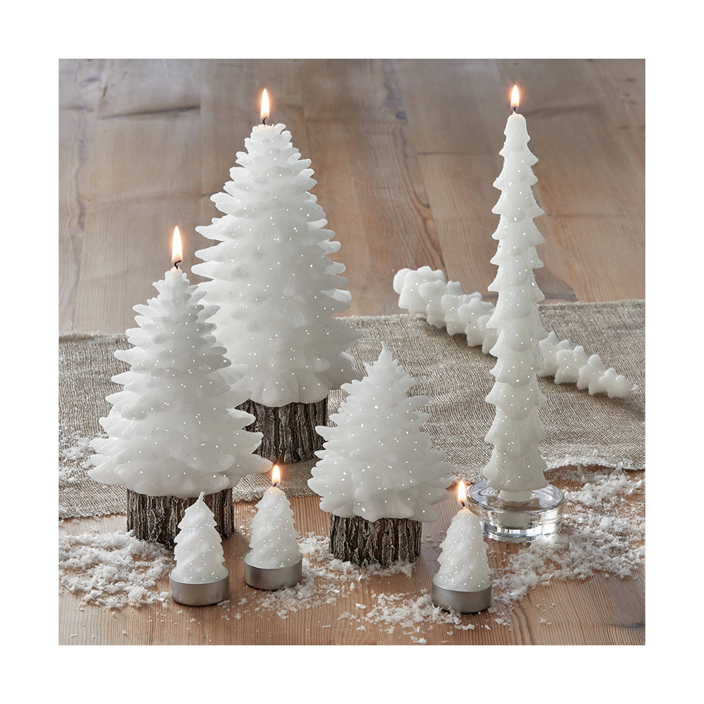 tag - Wholesale Novelty Candle - Spruce Med Rustic Tree Candle White Christmas1