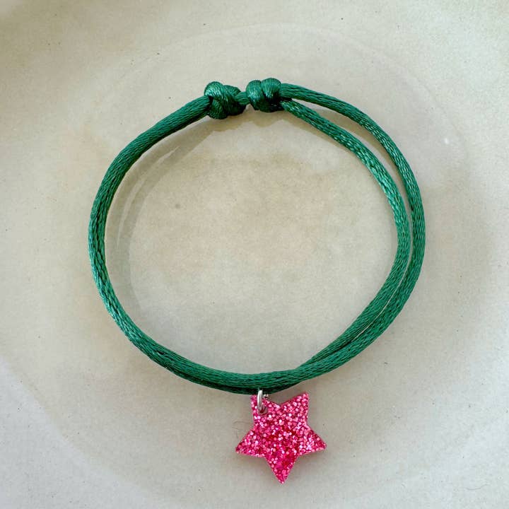 Bracelet Lume Charms Festive| Star - Magenta for wholesale by vanMauZ