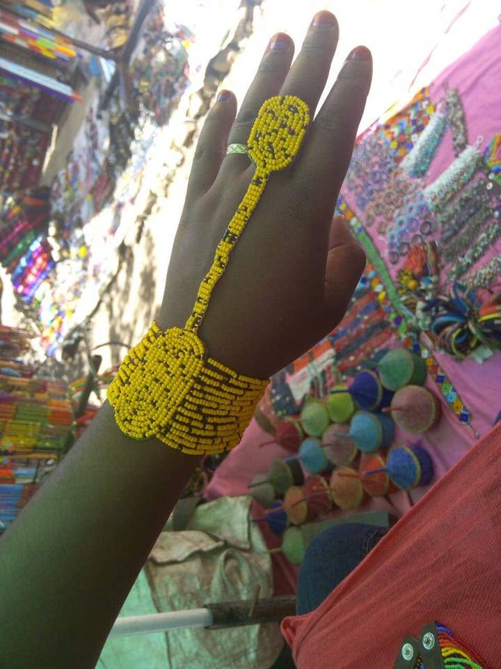 Pulseira de Casamento com Contas Feita à Mão com Anel do Quénia #2 por atacado de Delight merchants