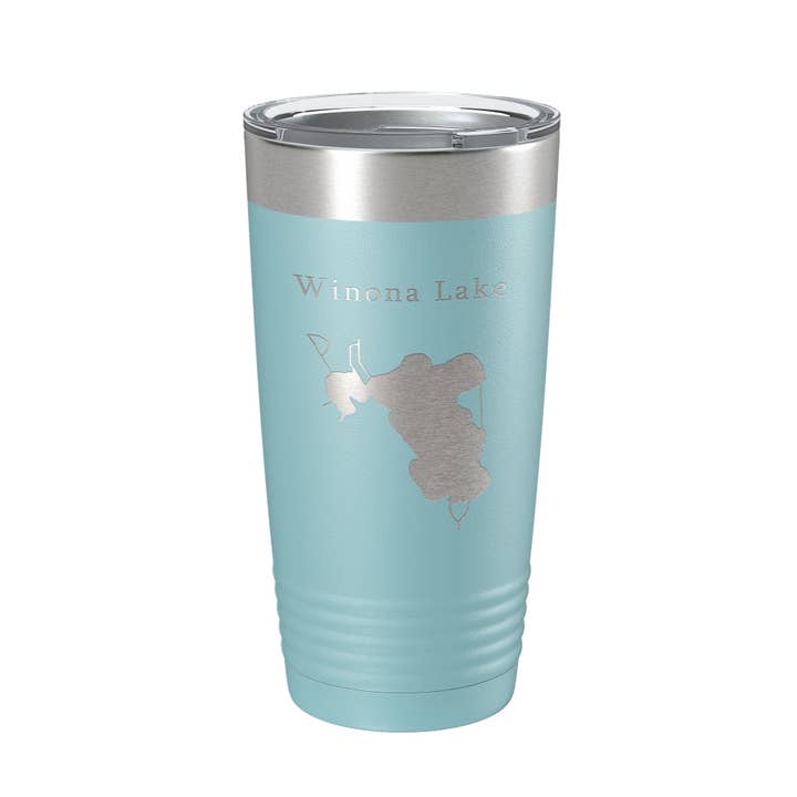 CarveBright - Wholesale Insulated Mug/Tumbler - Winona Lake Map Tumbler Travel Mug Insulated Laser Engraved Coffee Cup Indiana 20 oz13