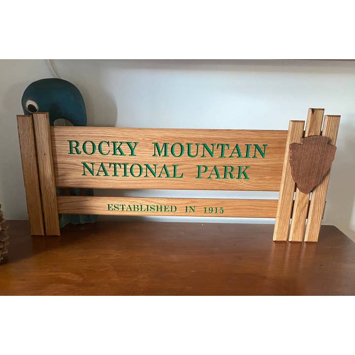 Replica della targa d'ingresso del Rocky Mountain National Park per la vendita all'ingrosso da parte di TinyWoodenSigns
