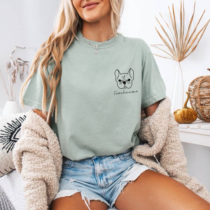 Verita Culture - Wholesale Screen Printed T-Shirt - Women's - Frenchie French Bulldog Dog Mom Comfort Colors T Shirt8