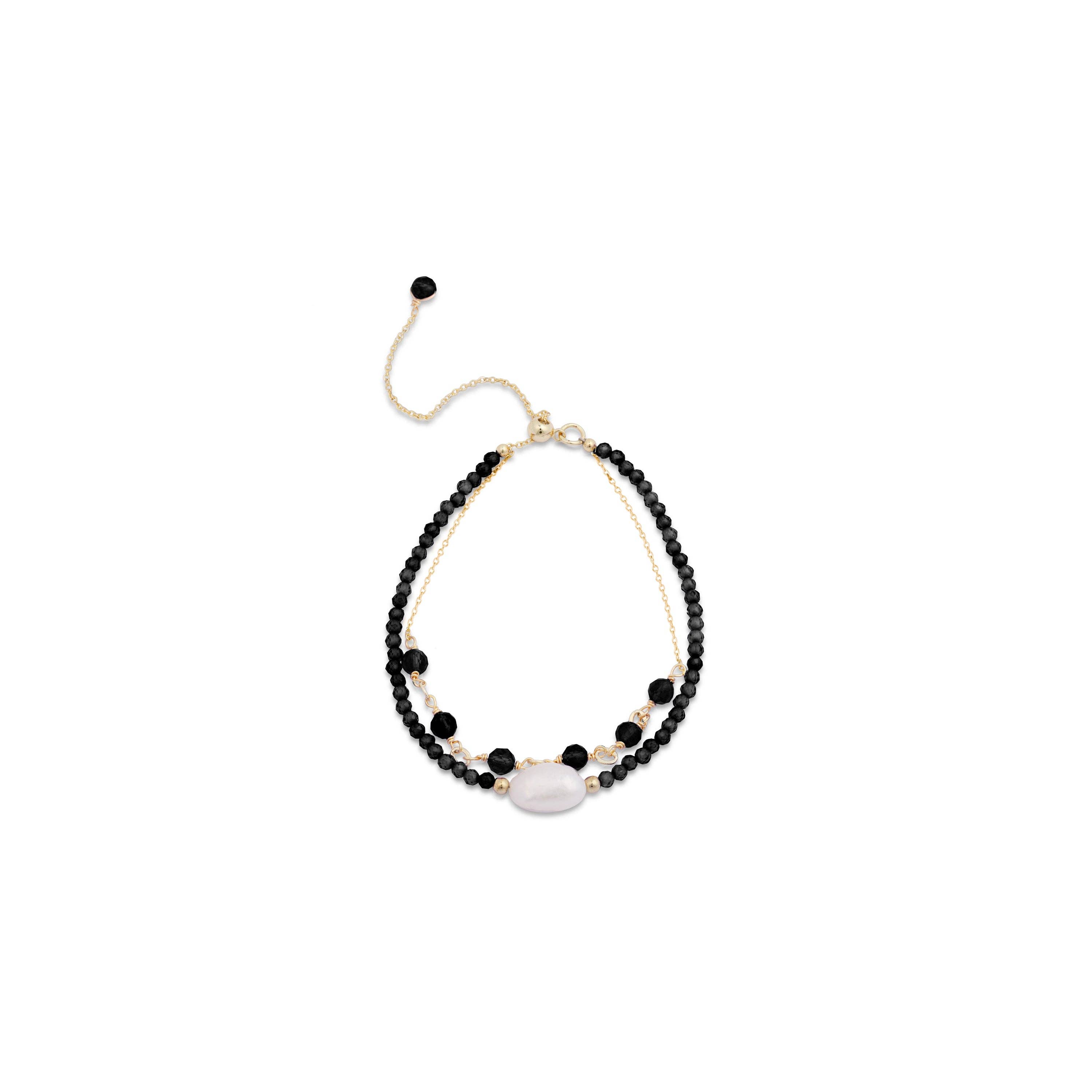 Luxenter - Wholesale Beaded Bracelet - Pulsera Luxenter de Cuarzo Hidrotermal Onix acabada en oro amarillo de 18K - Ekhao0