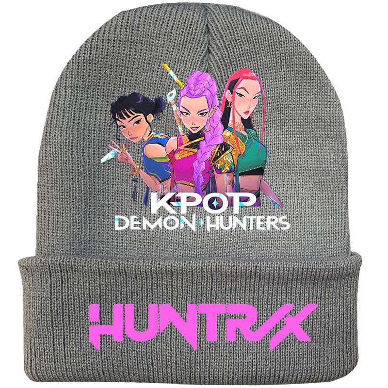 Little Trendy - Vente Bonnet – enfant - Bonnet tricoté inspiré du K-pop KDH - gris6