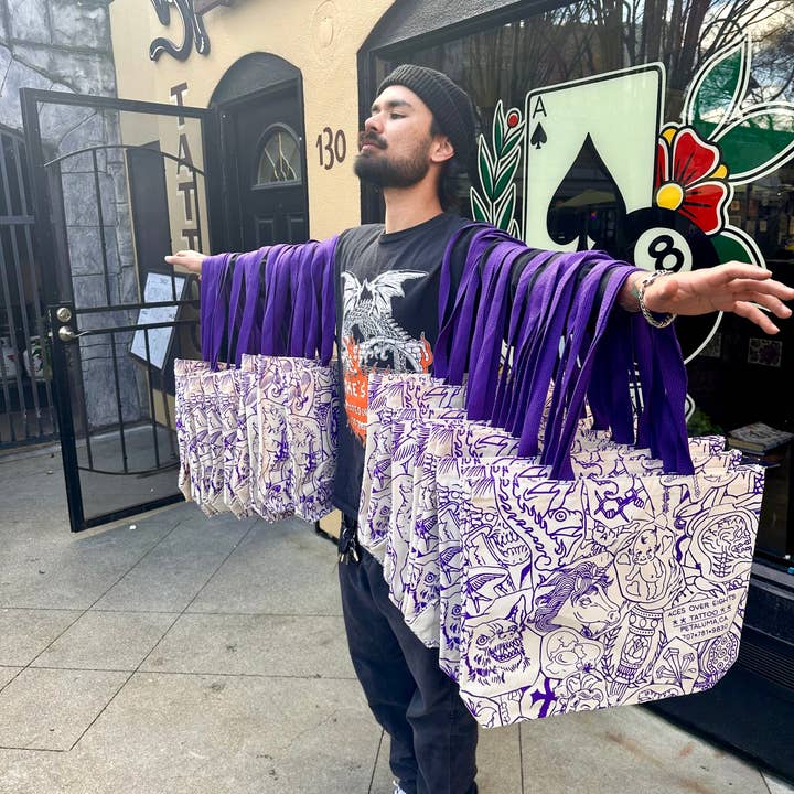 Foolish Fetish - Wholesale Tote Bag - Unisex - Tattoo Stencil Tote Bag2