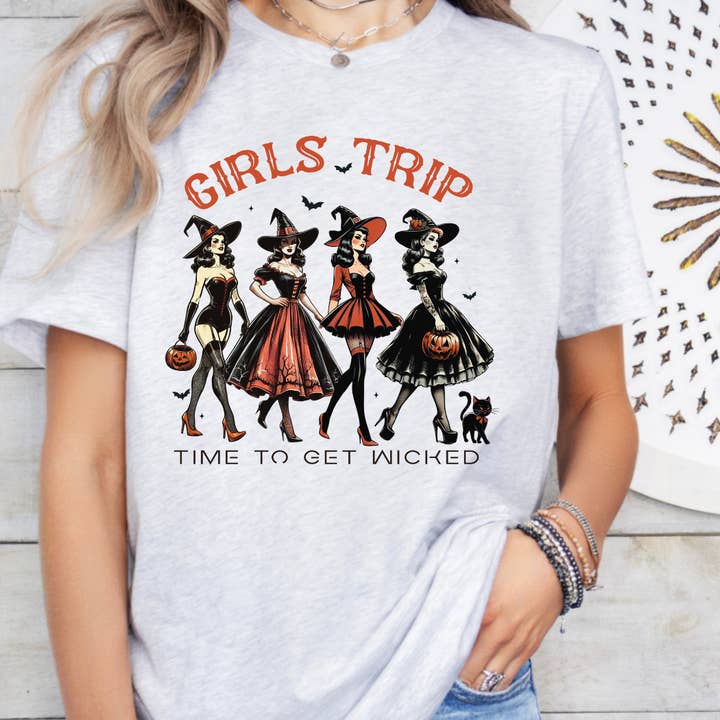 Pige Tur Tid til at Blive Ond Halloween T-shirt for engroshandel hos Londas Tees and Tumblers