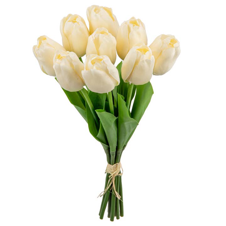 Eleganza Floral - Wholesale Artificial Flowers - Tulip Bunch x 9 Cream1