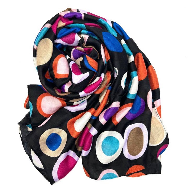LINETA – wholesale Scarf – Women's – HH-213 Scarf with round pattern print6