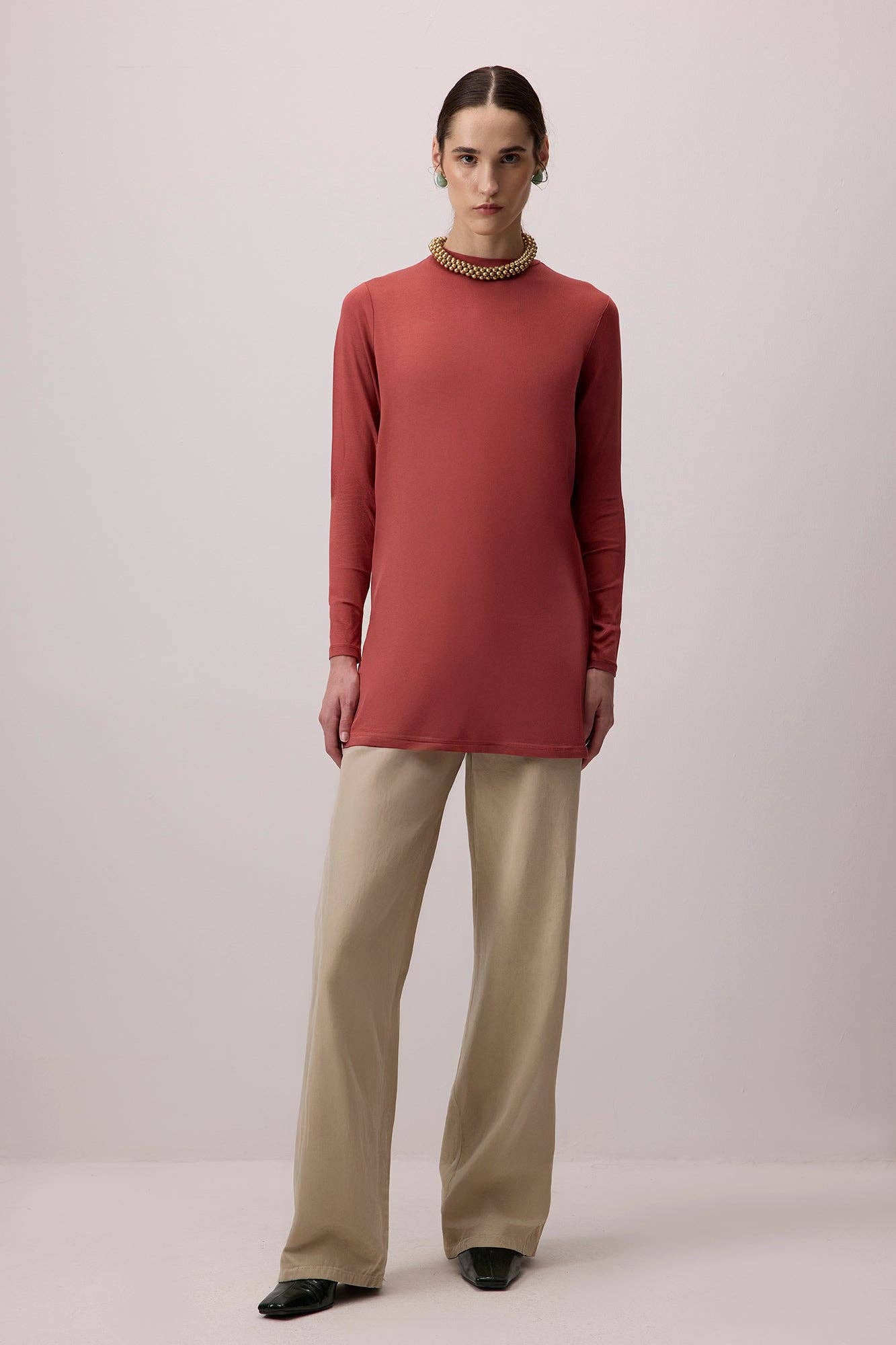 Pink LONG VISCOSE TUNIC for wholesale on Faire2