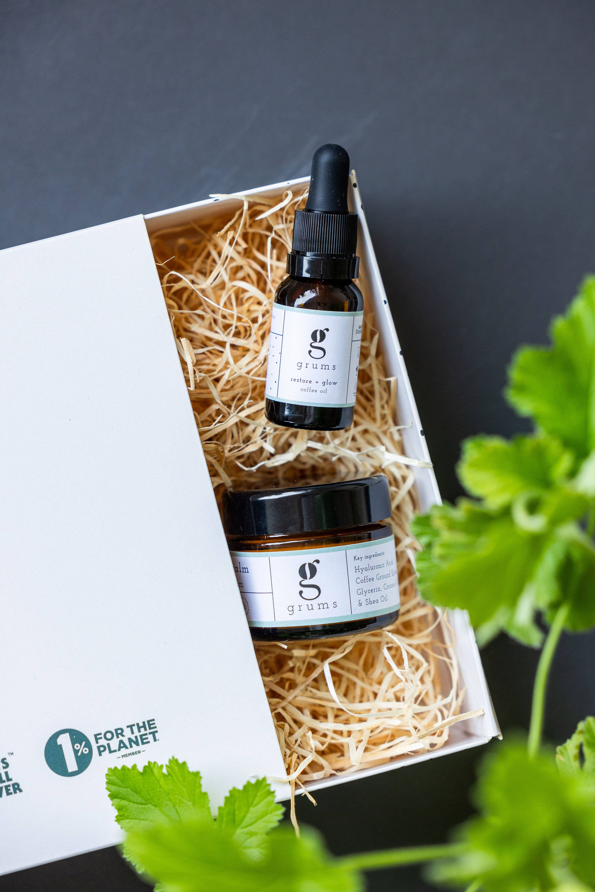 grums - Wholesale Facial Care Set/Kit - The Hydra Glow Kit – Hydrating Coffee Cream & Oil Gift Set2