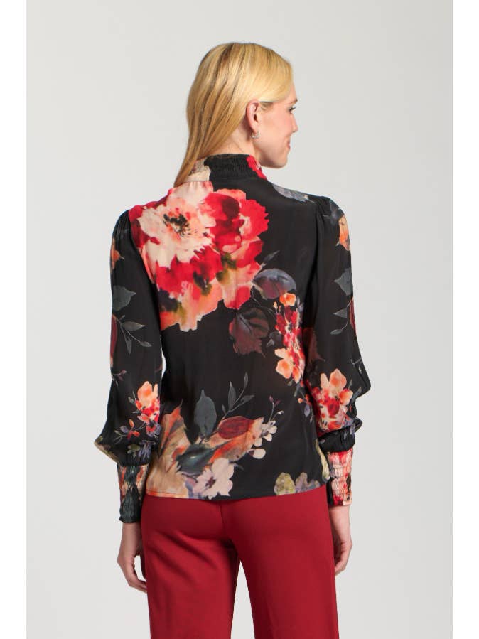 Puff Sleeve Blouse W/Ruched Detail - Red Multi
for wholesale on Faire1