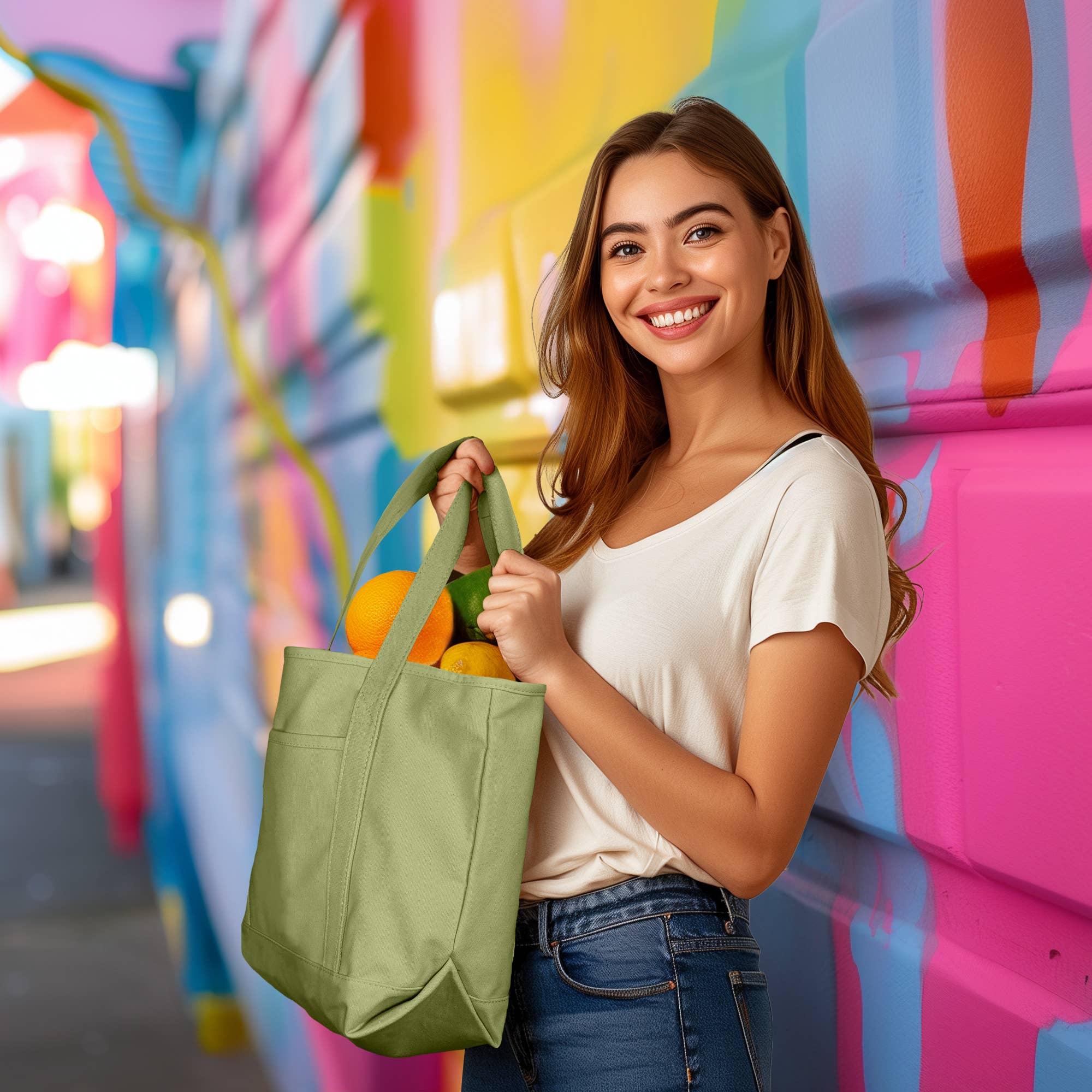 Dalix – wholesale Tote bag – Women's – DALIX 20" Solid Color Cotton Canvas Shopping Tote Bag62