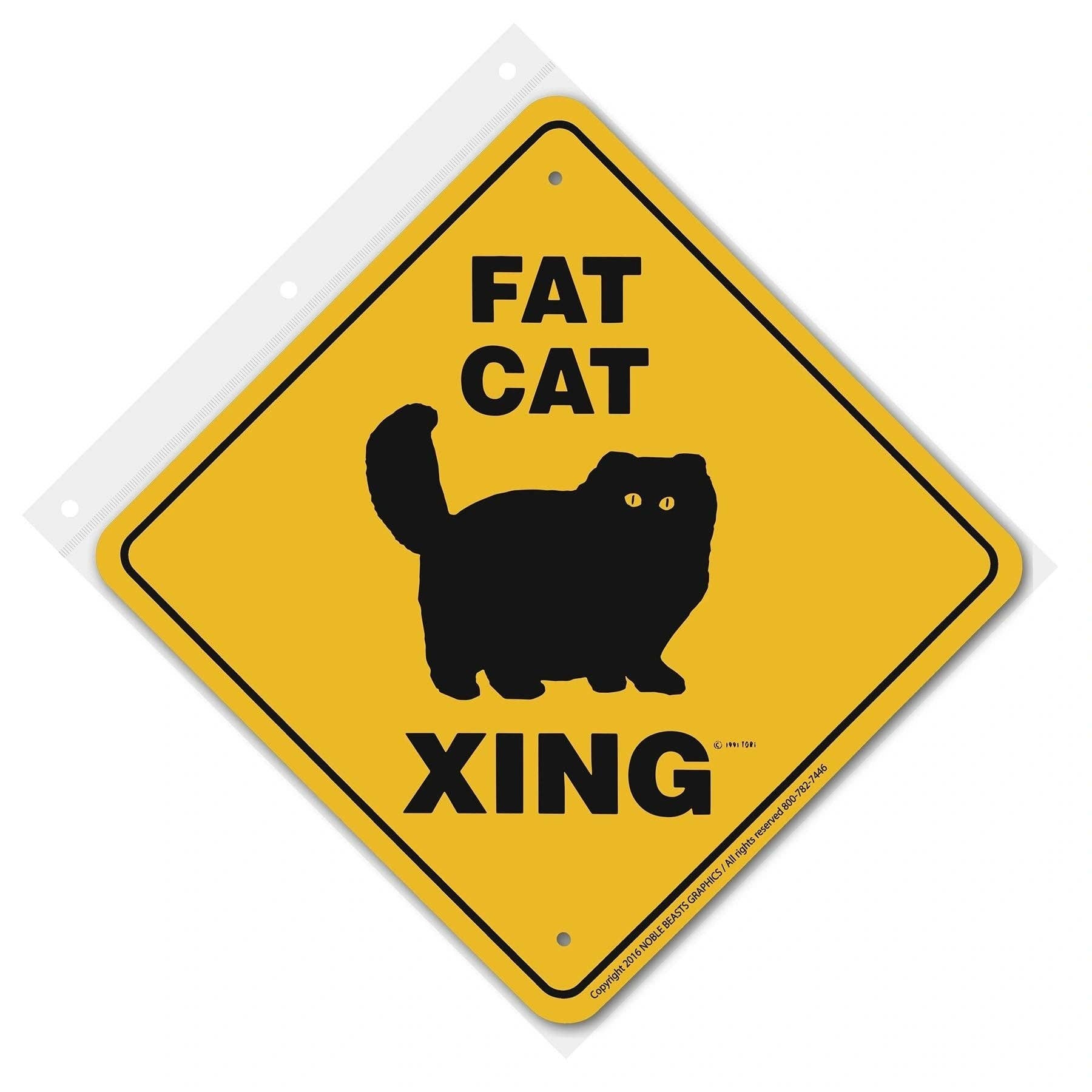 Smart Horse Gear - Wholesale Sign - Fat Cat Xing Sign Aluminum 12 in X 12 in #209632