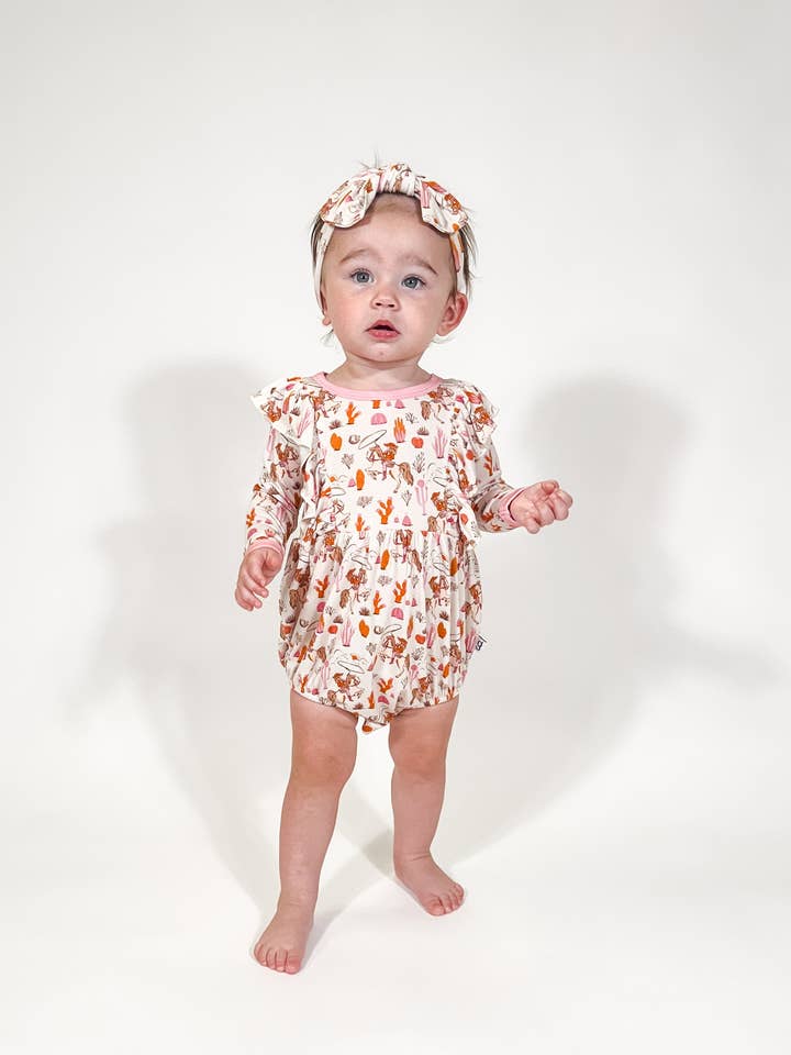 Goosies - Wholesale Clothing Set - Baby - Saddle Up, Cowgirl Toile - LS Flutter Bubble2