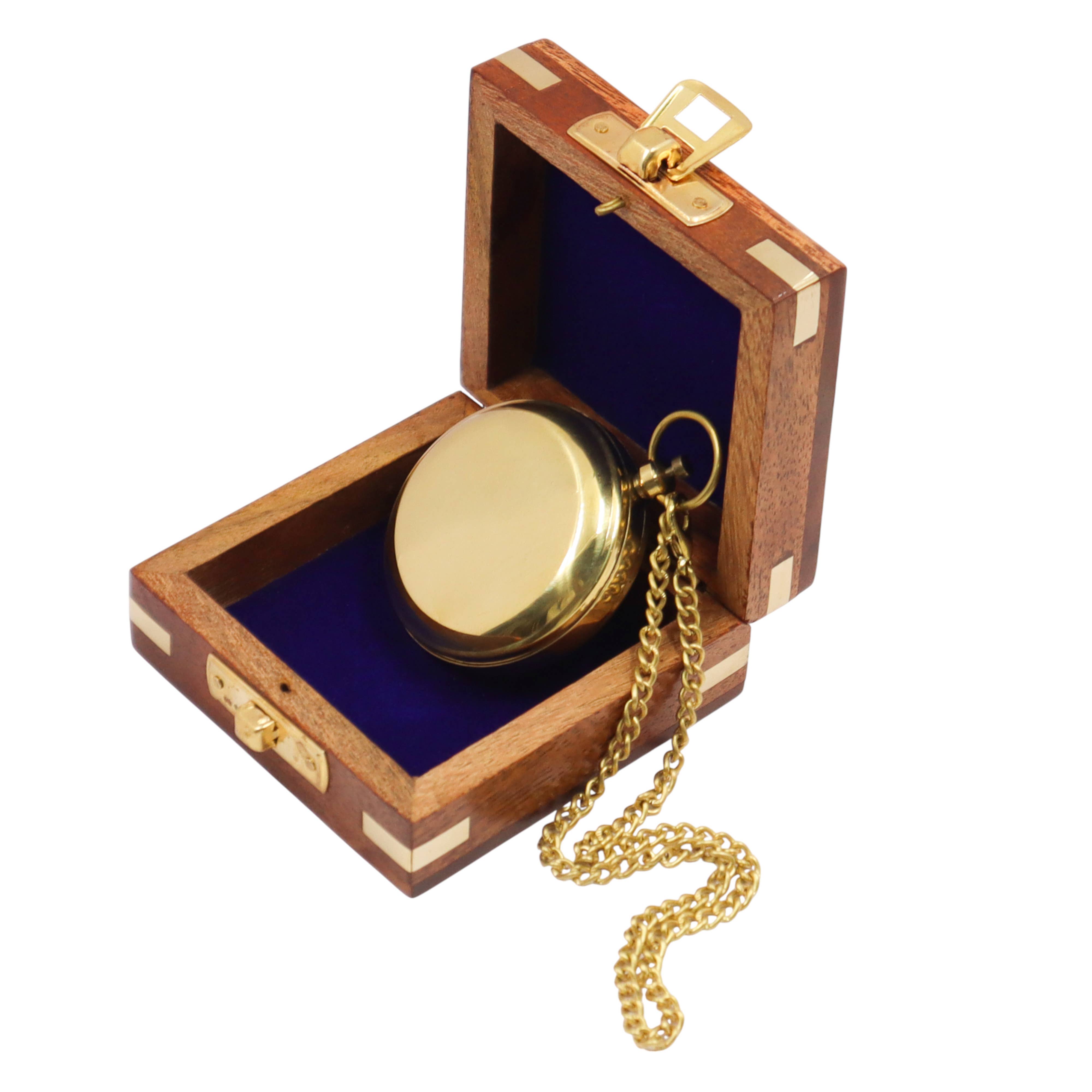 Dollond & Co. - Wholesale Navigational Compass - Custom 2-inch Brass Pocket Sundial Compass with Wooden Box8