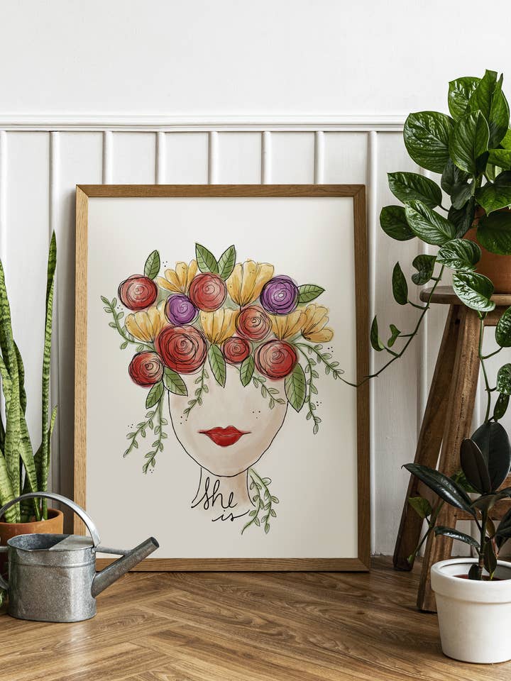 She is (floral girl) 8x10 Print for wholesale by Monellisa