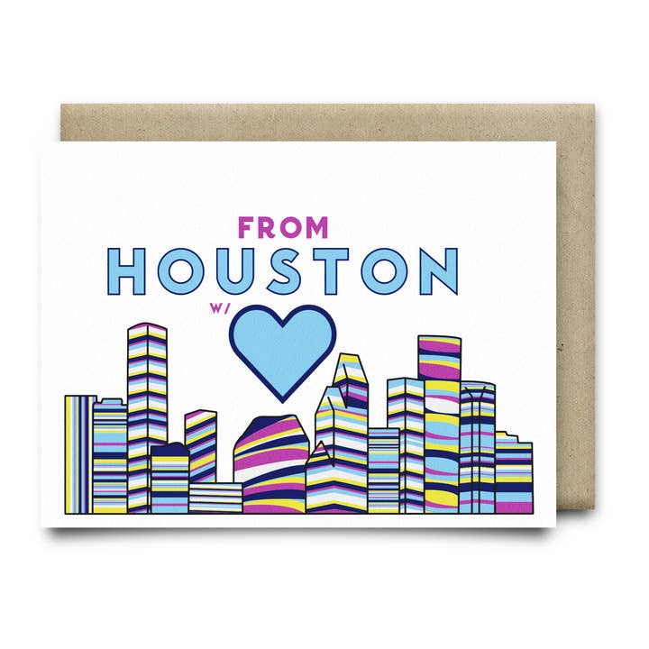 De Houston avec amour - Rayé Skyline pour la vente par Anvil Cards