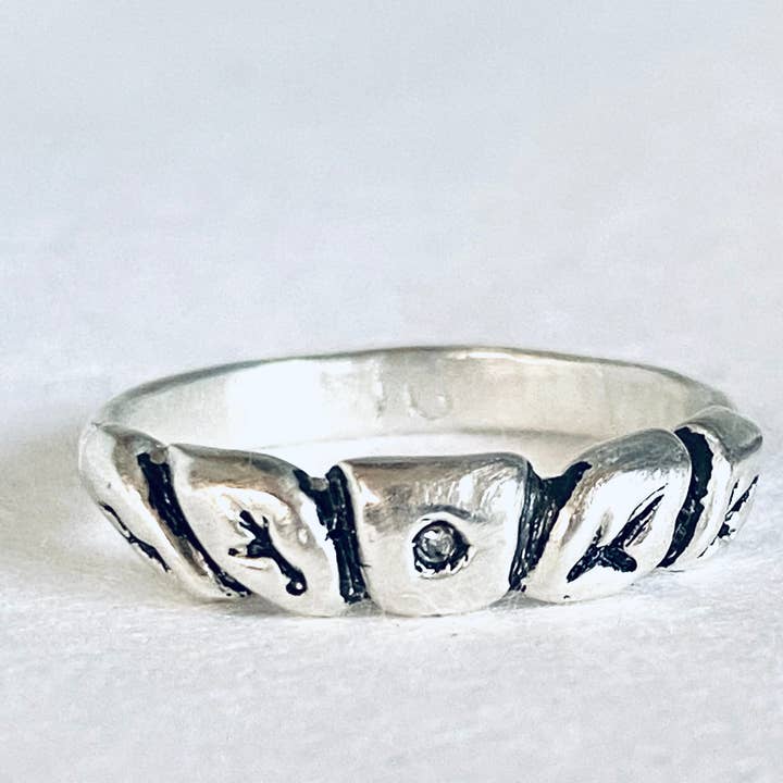 Anello a foglia in argento, anello con per la vendita all'ingrosso da parte di Janine’s Jewelry Design