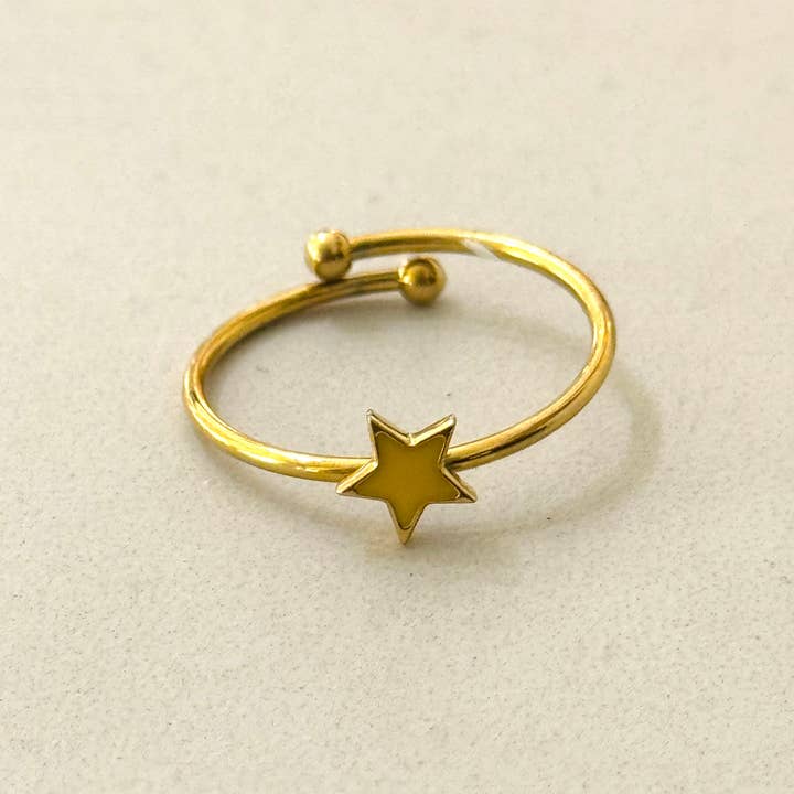 Cassette Barcelona - Wholesale Band/Stacked Ring - Minimal Enamel Star Ring