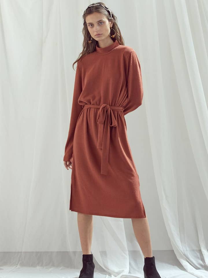 Steals & Deals - Wholesale Dress - Women's - Mock Neck Lounge Style Dress PLUS3