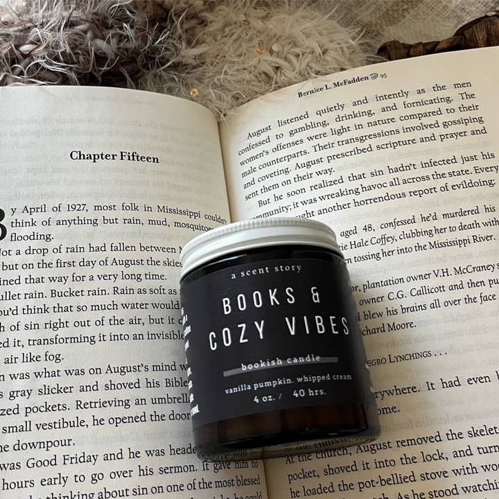 A Scent Story Candle Co - Wholesale Jar/Filled Candle - Books & Cozy Vibes - Bookish Candle | Book Themed Candle