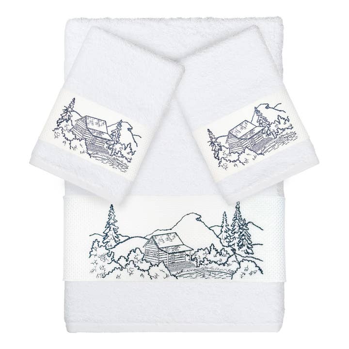 Toalhas Embelezadas Cabin Log Cabin por atacado de Khalpera