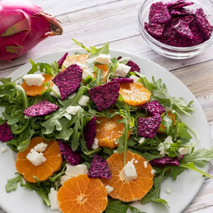 Yammy - Wholesale Dried/Dehydrated Fruit - Dried Dragon Fruit Chips Sharing Pack: Gluten Free, Vegan
