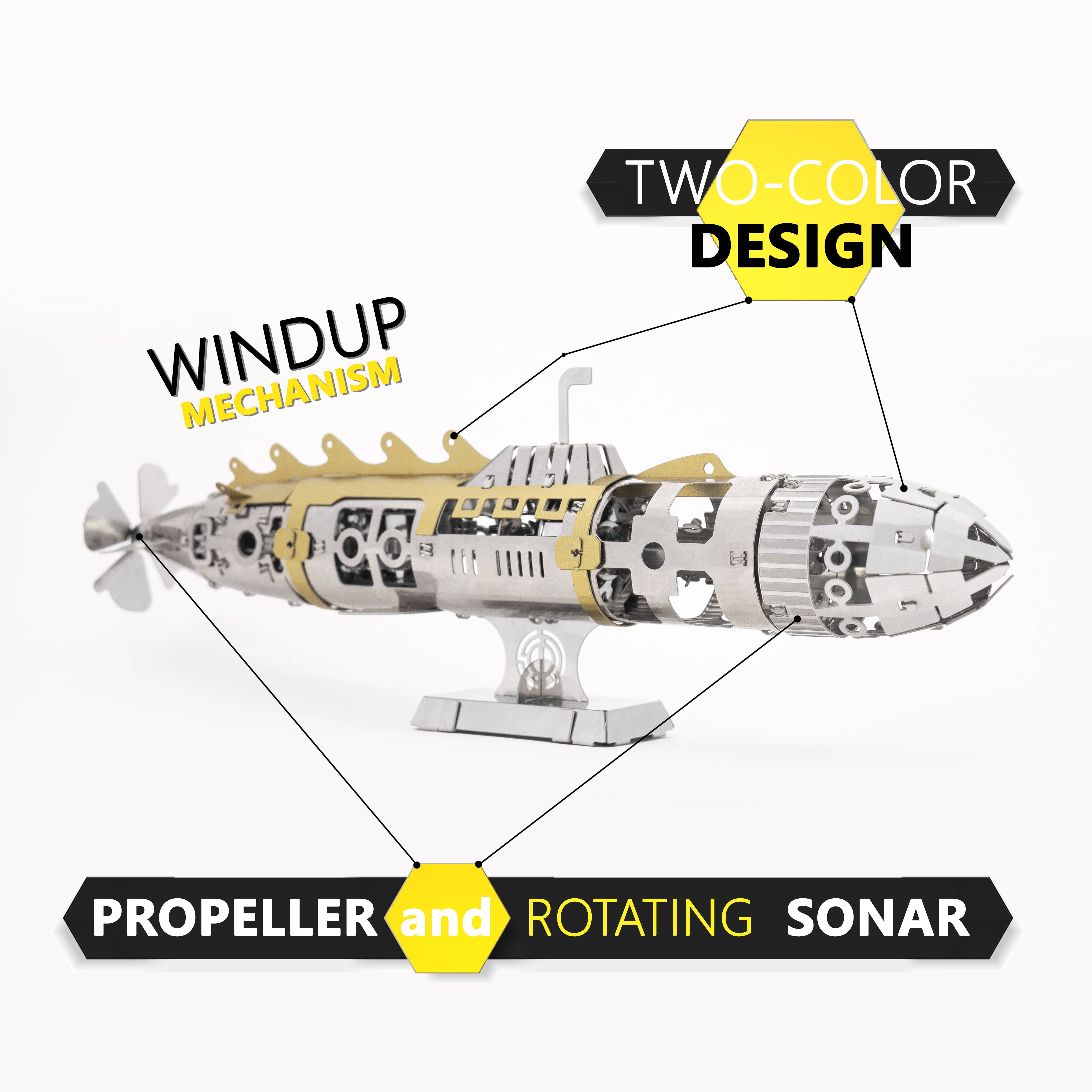 METAL-TIME INC. – Kit de artesanato DIY por atacado – Modelo DIY do Elusive Nautilus Submarine de Júlio Verne2